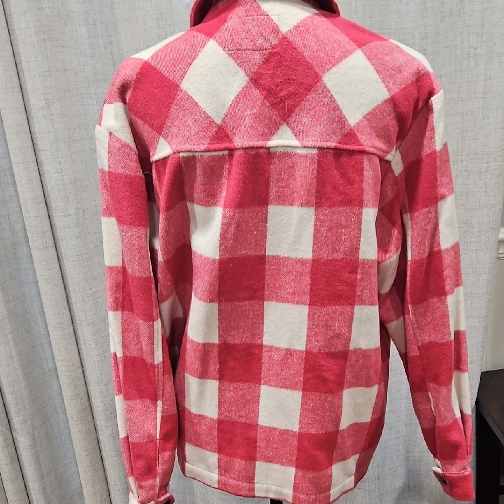 Velvet Heart Pink and White Plaid Utility Jacket Flannel - Picture 4 of 8